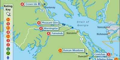 نقشہ وینکوور کے جزیرے گولف کورس
