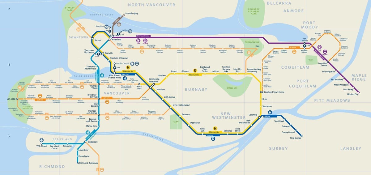 وان skytrain کی طرف اشارہ نقشہ