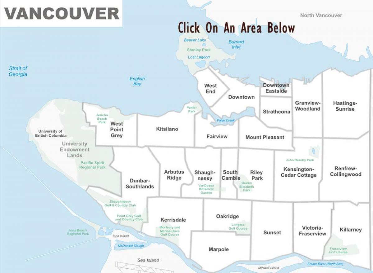 وینکوور رئیل اسٹیٹ نقشہ