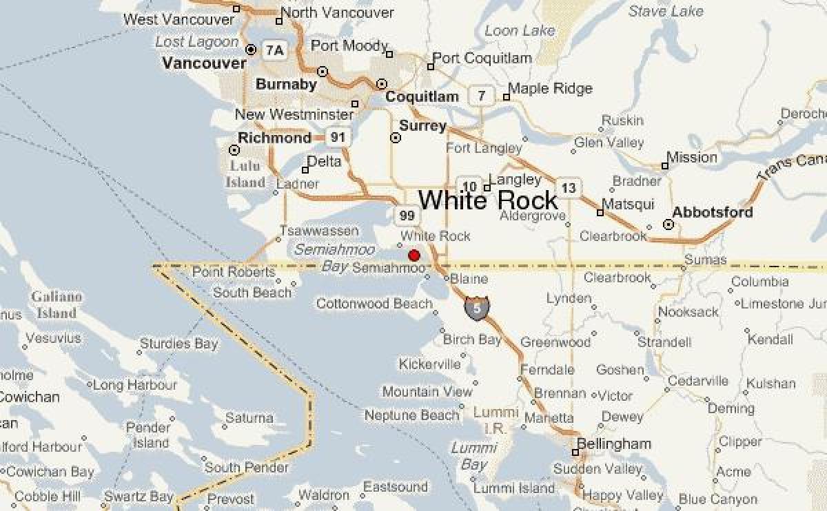 نقشہ کے سفید راک وینکوور
