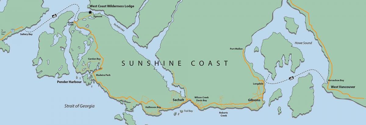 مغربی کنارے وینکوور جزیرے کا نقشہ