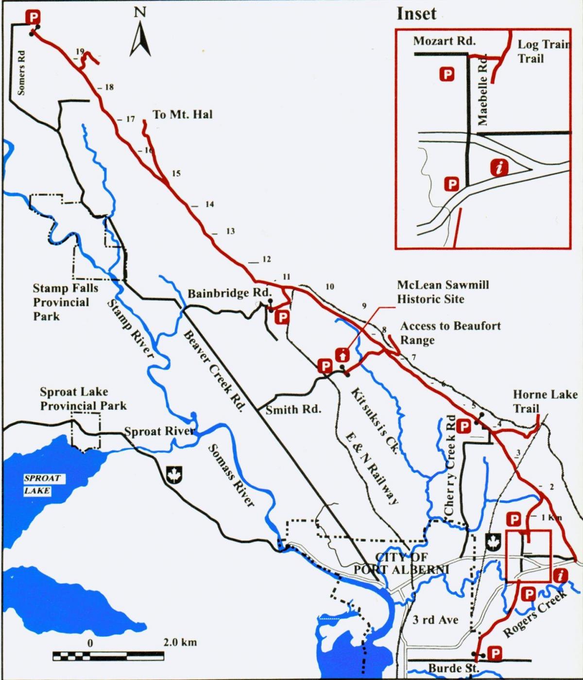 نقشہ وینکوور کے جزیرے ریلوے
