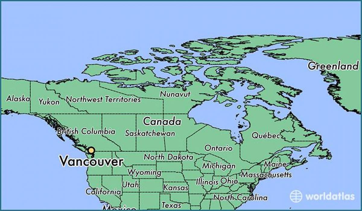 نقشہ کینیڈا کے دکھا وینکوور