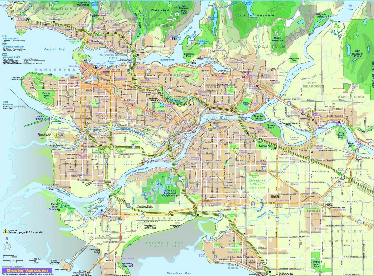 شہر کے نقشے وینکوور bc کینیڈا