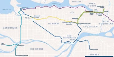 ملینیم لائن skytrain کی طرف اشارہ نقشہ