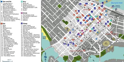 Yaletown وینکوور نقشہ