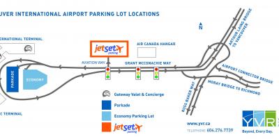 وینکوور ہوائی اڈے پارکنگ کا نقشہ
