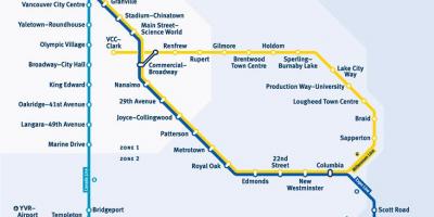 کا نقشہ وینکوور bc ٹرین سٹیشن