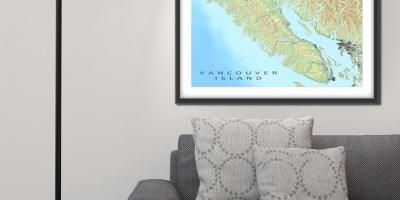 نقشہ وینکوور کے جزیرے دیوار