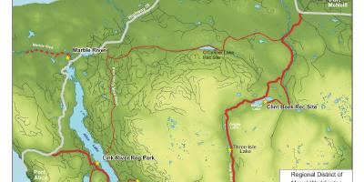 کا نقشہ وینکوور جزیرے کے غاروں