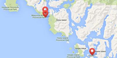 نقشہ وینکوور کے جزیرے گرم ، شہوت انگیز اسپرنگس